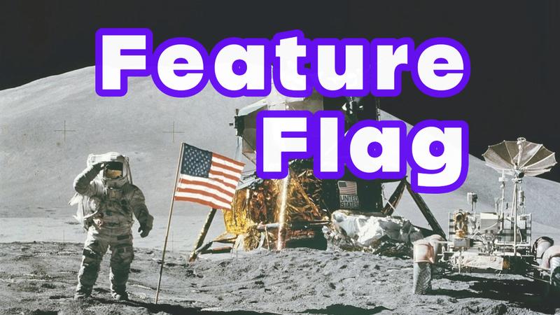 Feature Flag avec le drapeau américain sur la lune